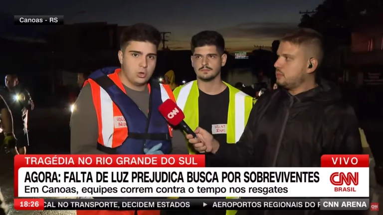 RS: Voluntário dispara ‘Globolixo’ e ‘fora Lula’ em entrevista à CNN