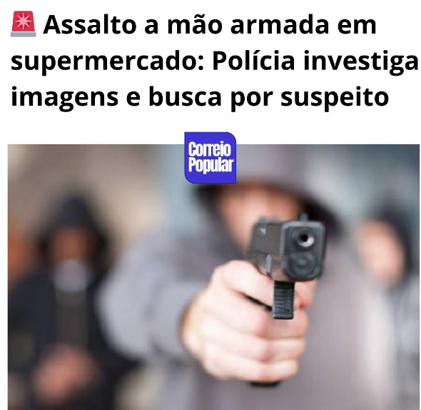 Mão armada foi registrado ontem, em plena luz do dia em um supermercado localizado da Vila Primavera I, em Uruaçu