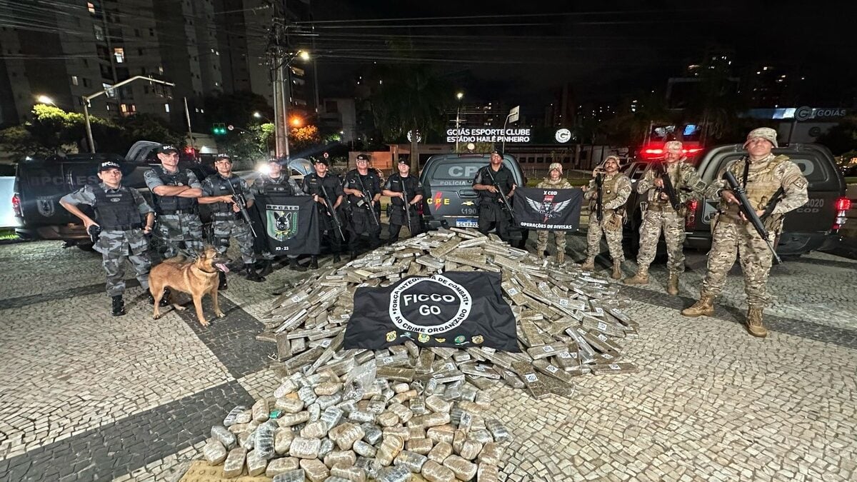 PM apreende arsenal e quase 2 toneladas de maconha escondidas em máquina agrícola