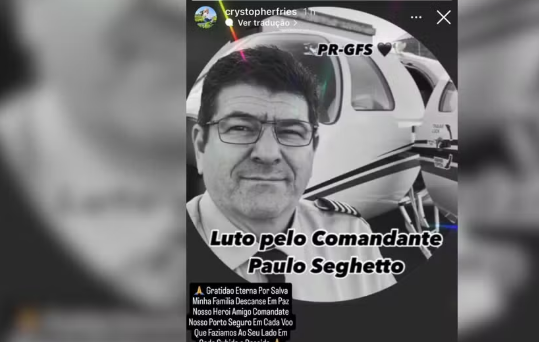 Proprietário de avião que explodiu em Ubatuba posta homenagem a piloto que morreu: 'Vai com Deus, meu amigo'