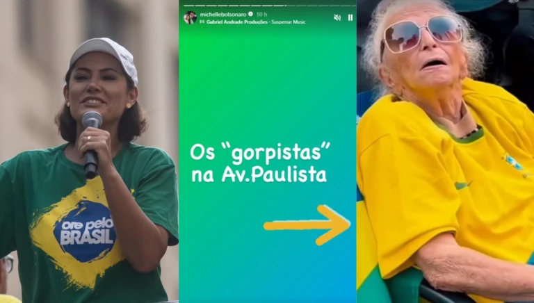 Michelle Bolsonaro ironiza Lula e posta imagens dos “golpistas”