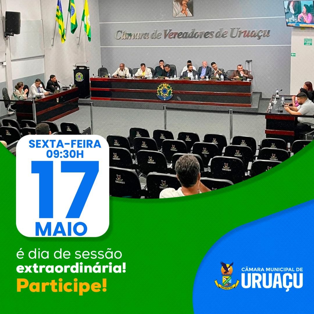 Participe das reuniões da Câmara Municipal de Uruaçu