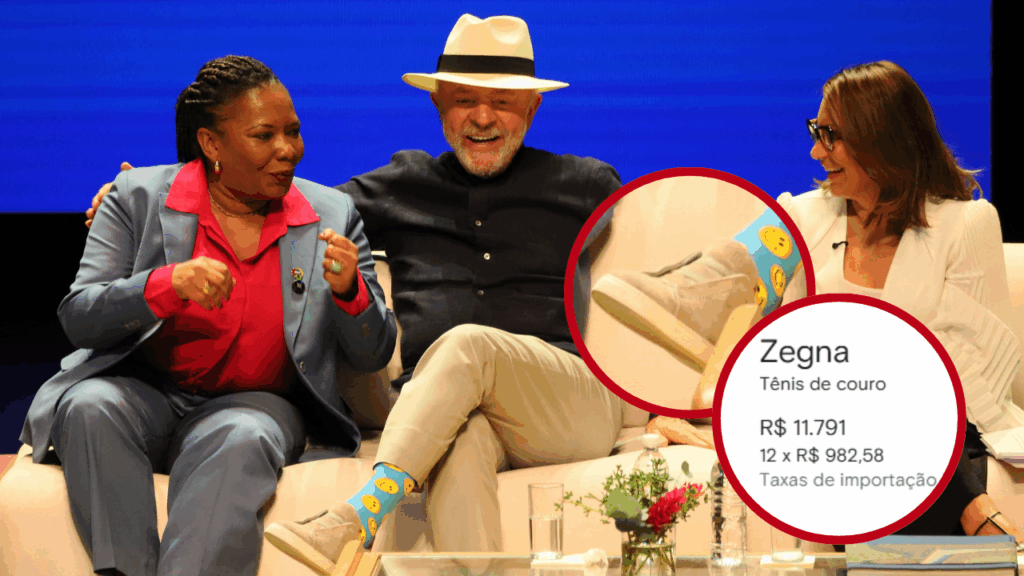 Lula é flagrado com tênis italiano de quase R$ 12 mil em evento