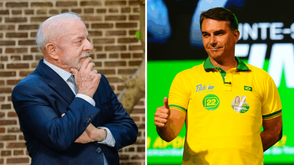Lula e Flávio Bolsonaro