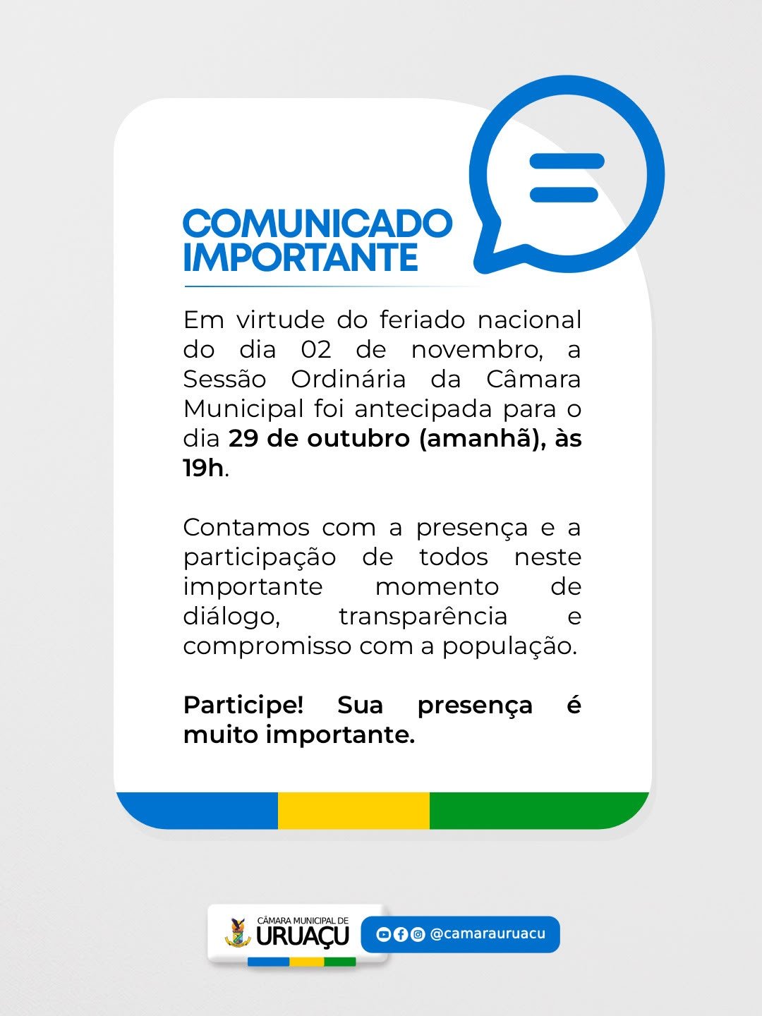 Comunicado Câmara
