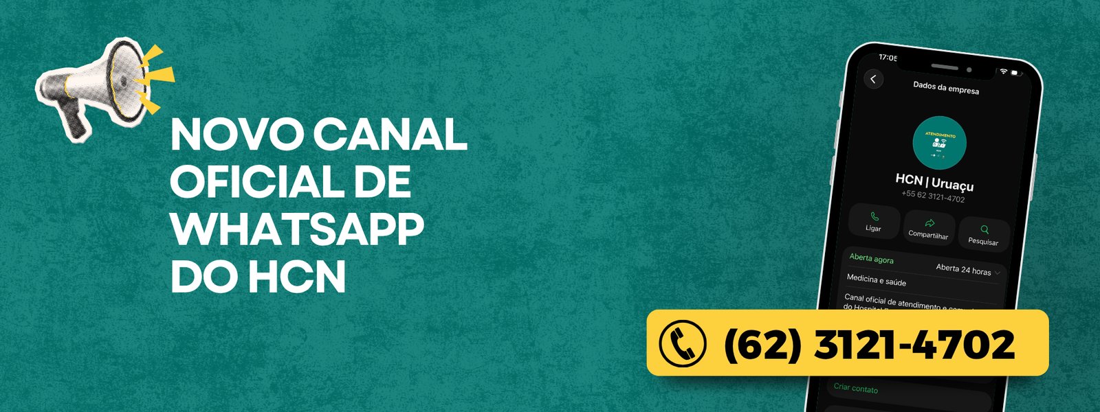 HCN Lança WhatsApp para melhorar comunicação com pacientes